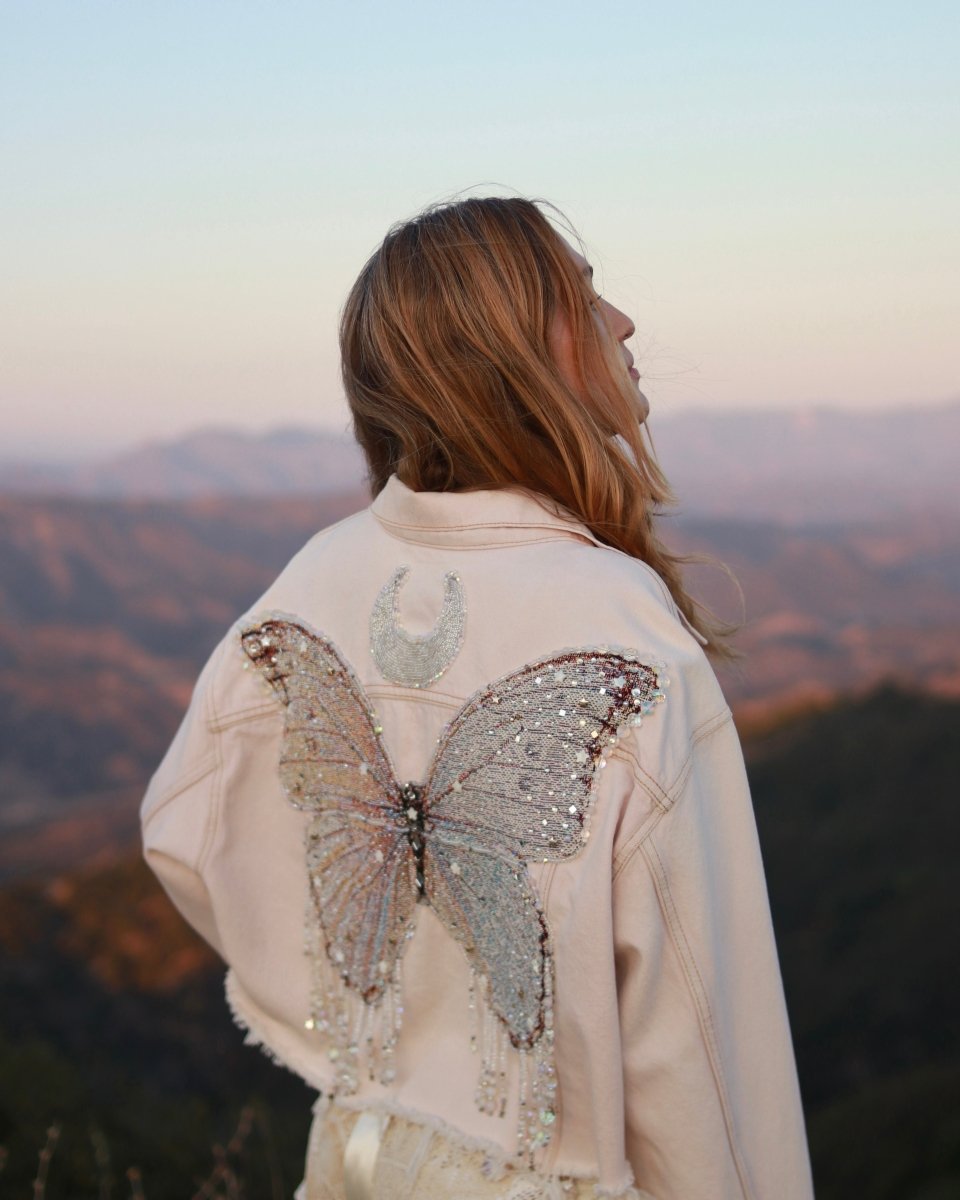 Moonbeam Butterfly Jacket - Pale Pink - Size L - Ready to Ship - Wild & Free Jewelry