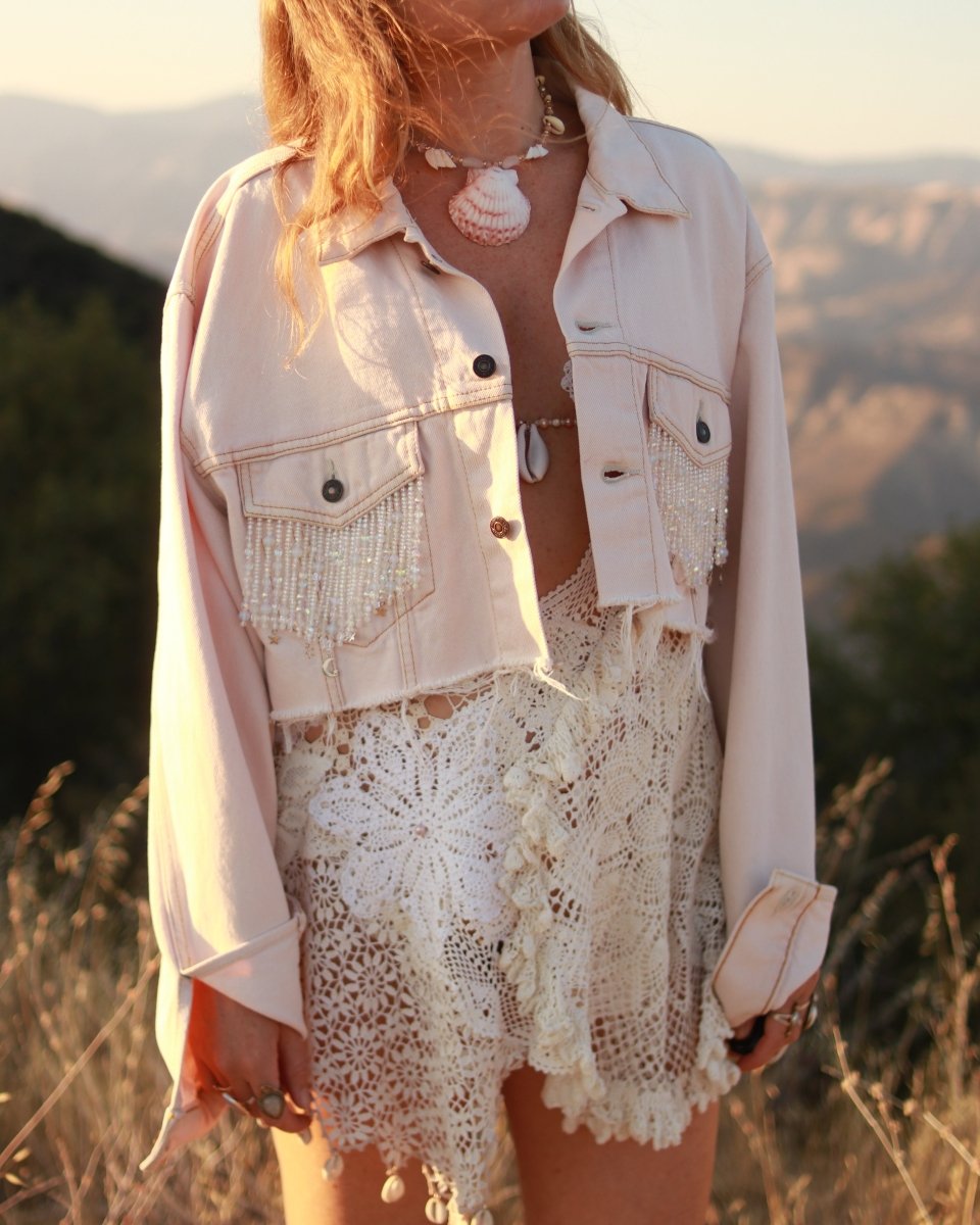 Moonbeam Butterfly Jacket - Pale Pink - Size L - Ready to Ship - Wild & Free Jewelry