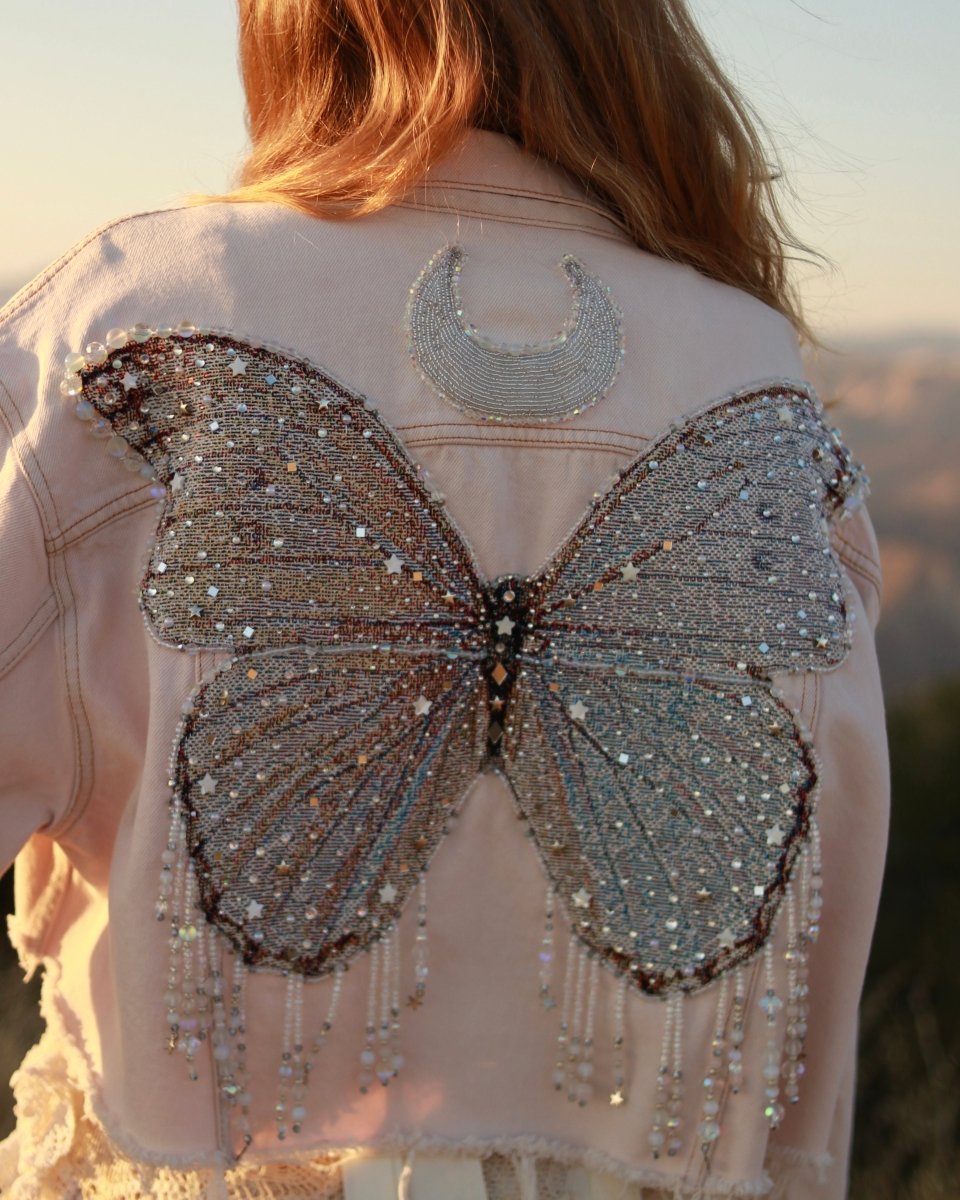 Moonbeam Butterfly Jacket - Pale Pink - Size L - Ready to Ship - Wild & Free Jewelry