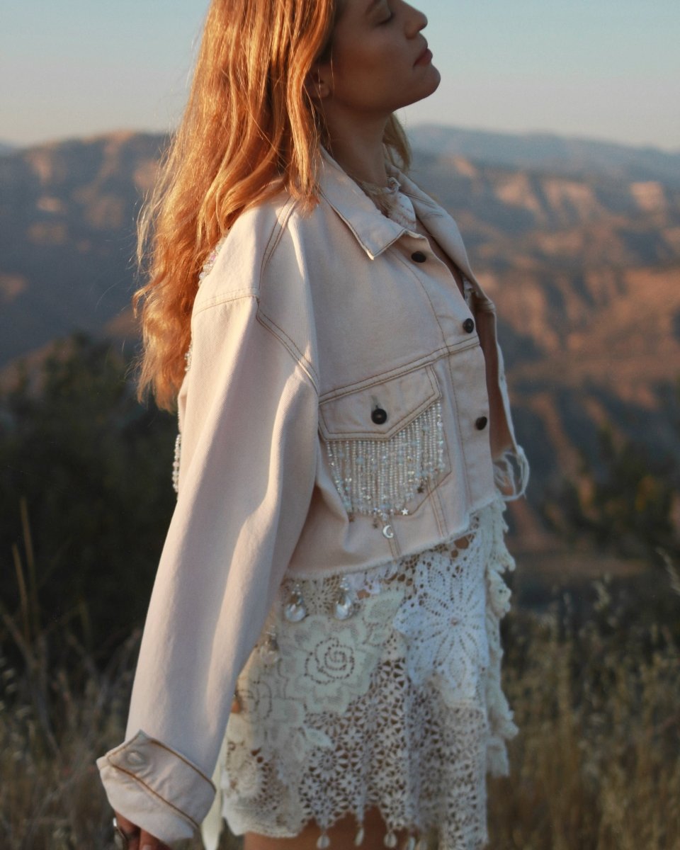 Moonbeam Butterfly Jacket - Pale Pink - Size L - Ready to Ship - Wild & Free Jewelry