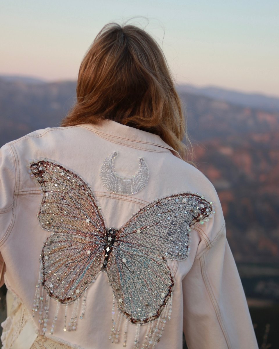 Moonbeam Butterfly Jacket - Pale Pink - Size L - Ready to Ship - Wild & Free Jewelry