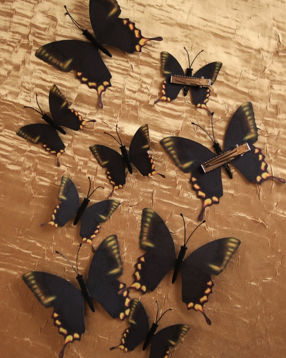 Black Butterfly Hair Clips - Ready to Ship - Wild & Free Jewelry