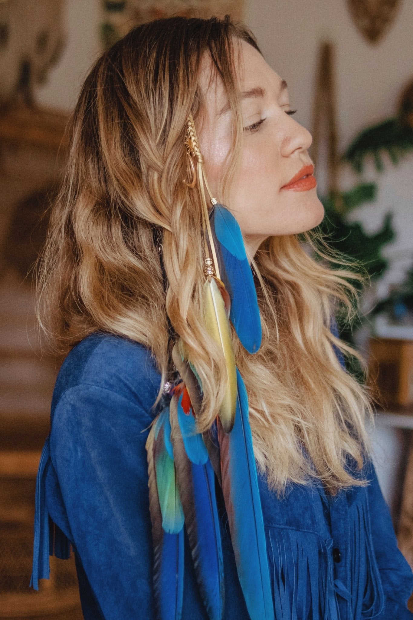 La Luna Macaw Feather Hair Clip - Wild & Free Jewelry