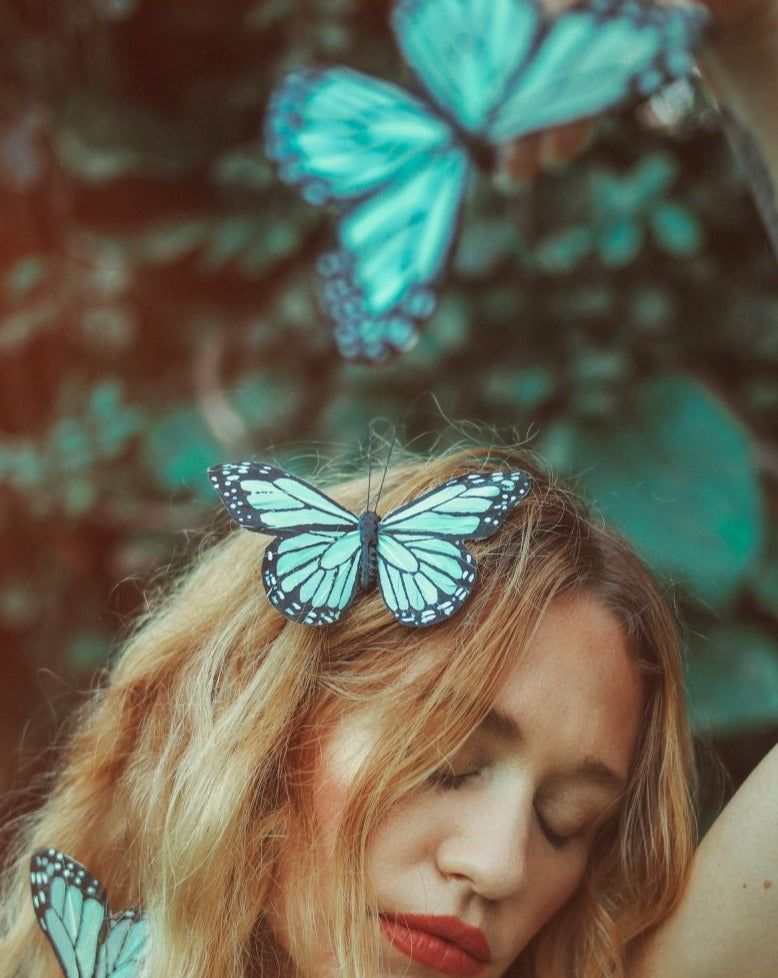 Sky Monarch Fairy Hair Clips - Set of 3 - Ready to Ship - Wild & Free Jewelry