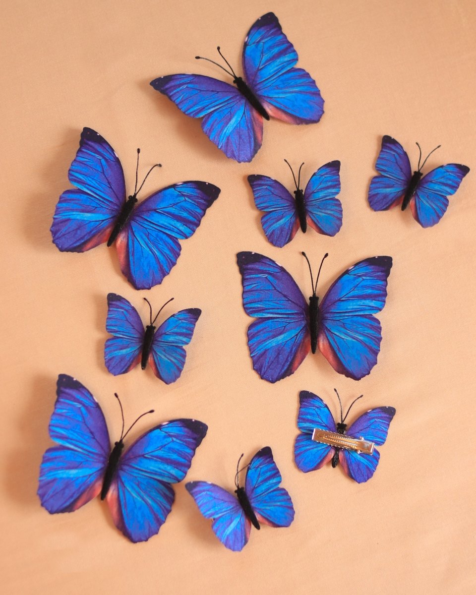 Visions of Sapphire Butterfly Hair Clips - Ready to Ship - Wild & Free Jewelry