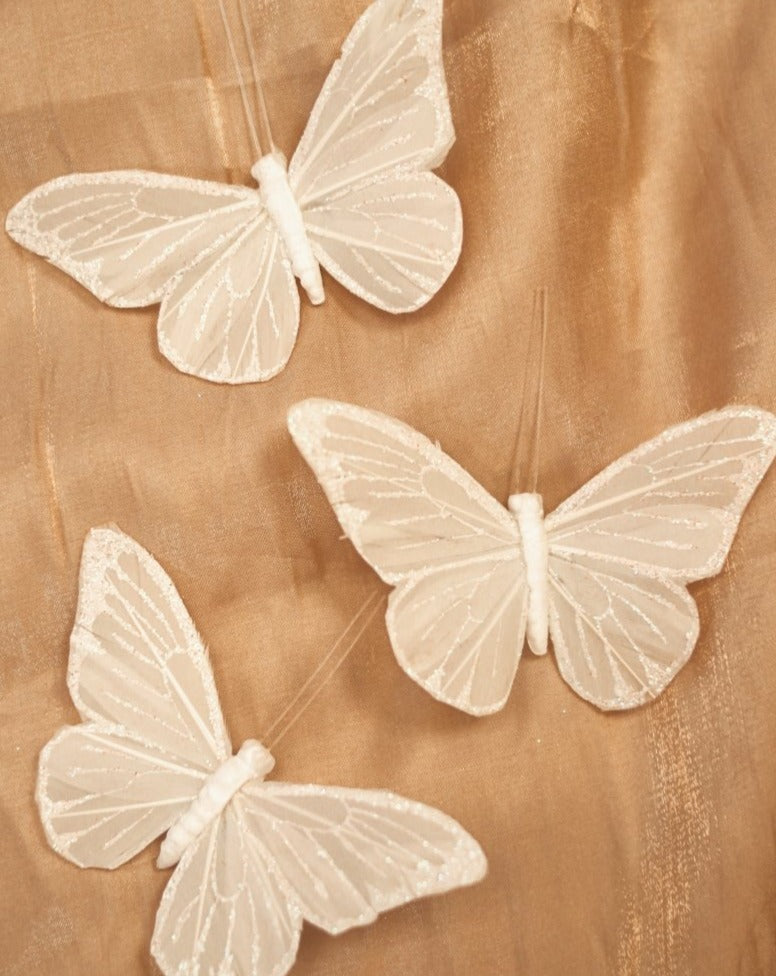 White Butterfly Hair Clips - Set of 3 - Ready to Ship - Wild & Free Jewelry