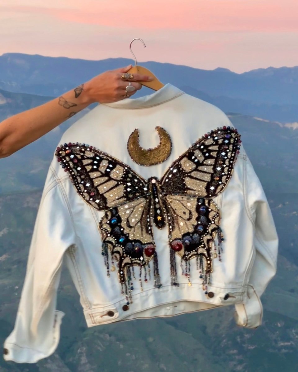 Butterfly jean jacket hotsell