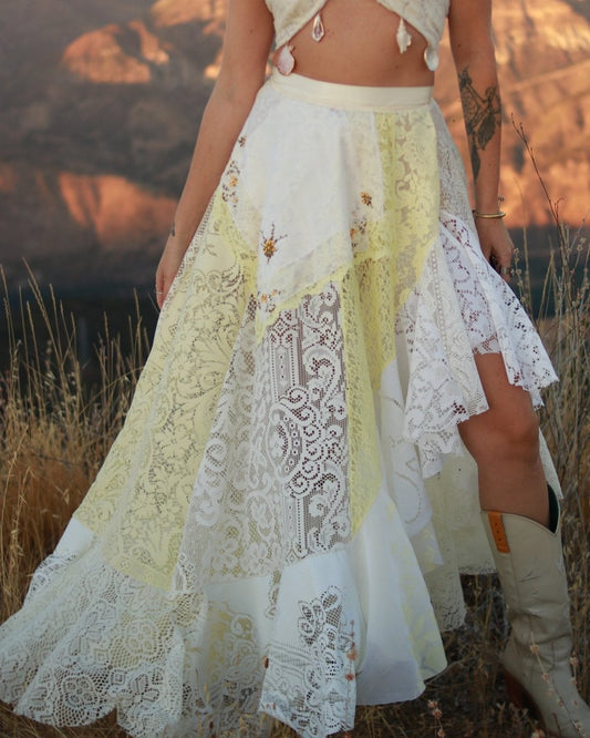 Fairy Tale Skirt - Size S/M - Pastel Yellow - Ready to Ship - Wild & Free Jewelry