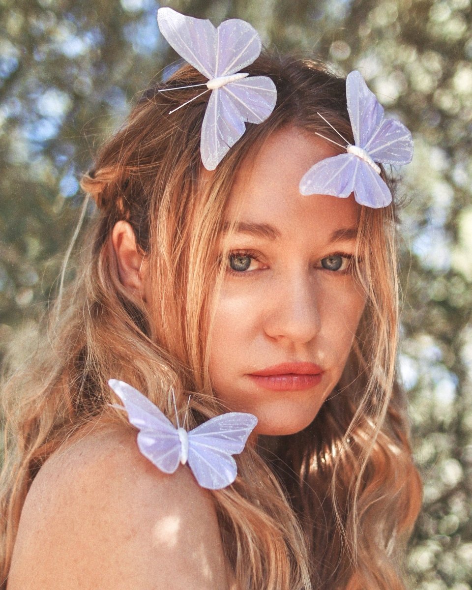 Lilac Starlight Butterfly Hair Clips - Ready to Ship - Wild & Free Jewelry