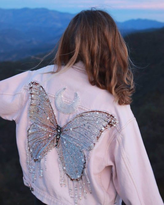 Moonbeam Butterfly Jacket - Pale Pink - Size M - Ready to Ship - Wild & Free Jewelry