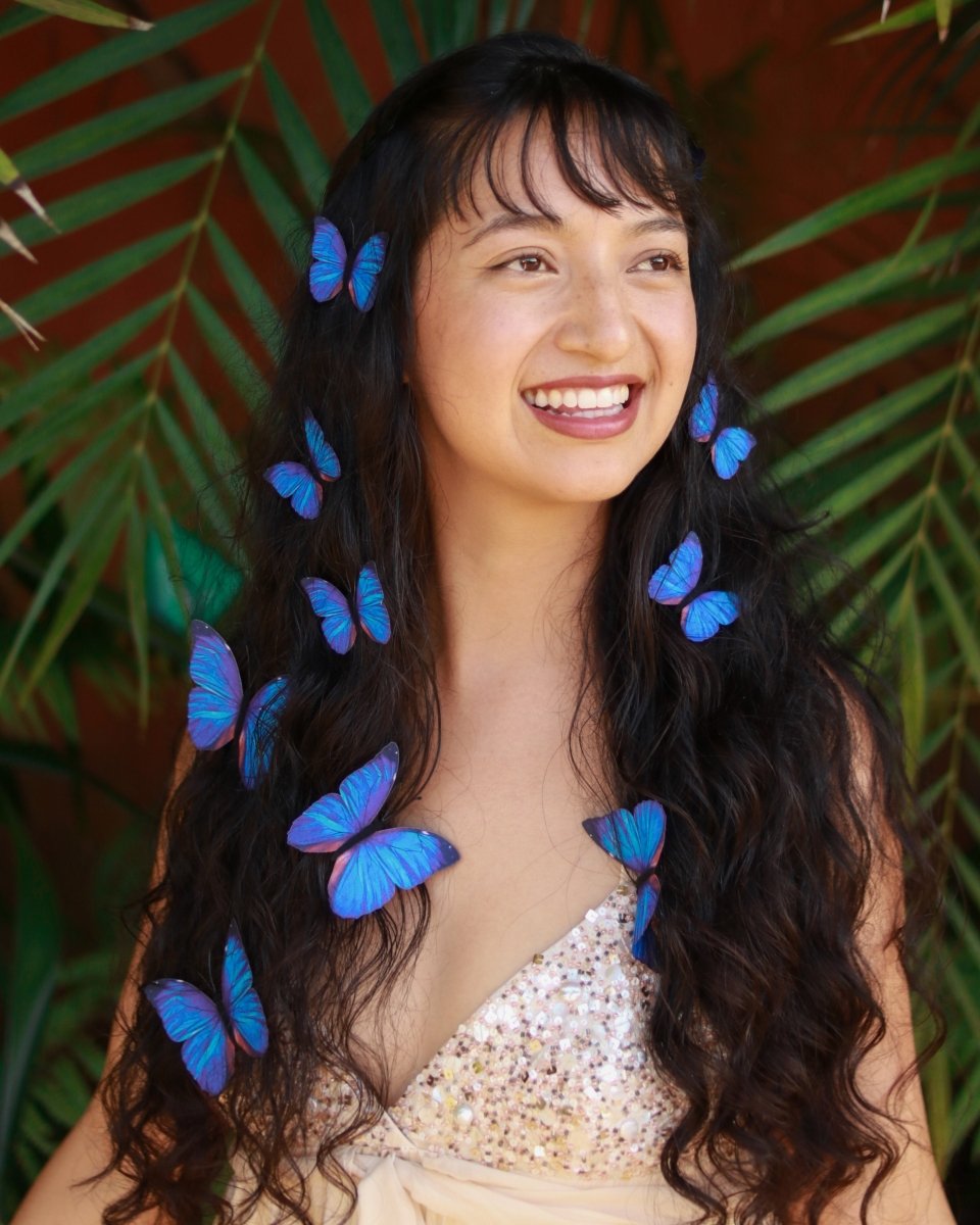 Visions of Sapphire Butterfly Hair Clips - Ready to Ship - Wild & Free Jewelry