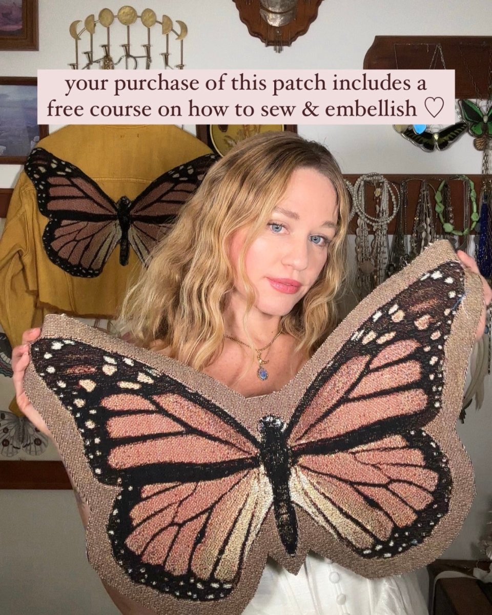 Butterfly Flower Patch, Large Ladies Back Patches for Jackets