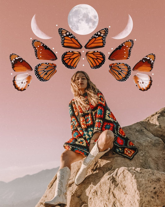 Digital Download | Butterfly Moon Phases | PNG Files for Collage - Wild & Free Jewelry