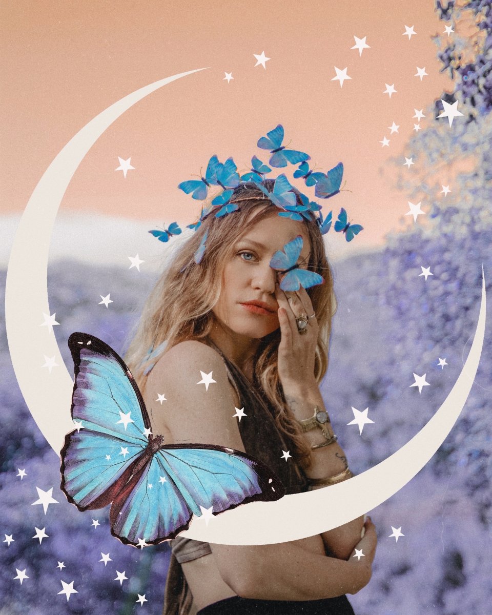 Digital Download | Butterfly & The Moon | PNG Files for Collage - Wild & Free Jewelry
