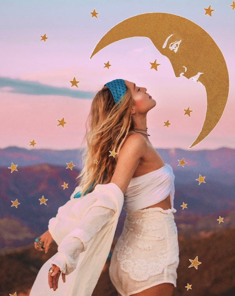 Digital Download | Gold Moon & Sun Celestial Art | PNG Files for Collage - Wild & Free Jewelry