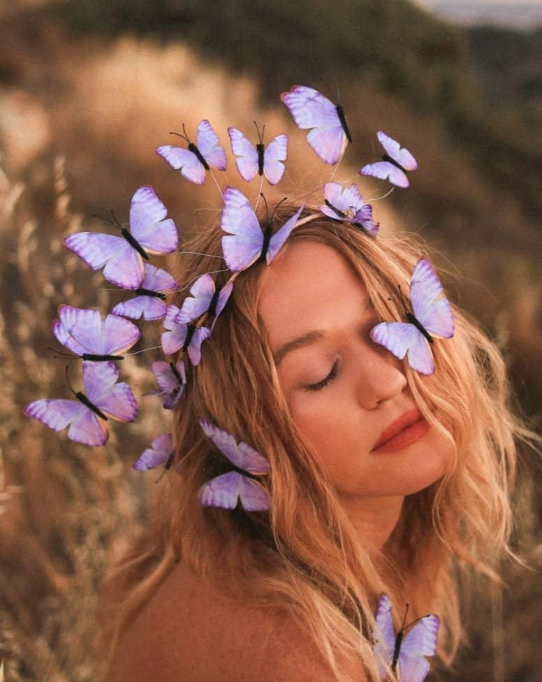 Heart of Amethyst Crown - Adjustable with Hair Clips - Ready to Ship - Wild & Free Jewelry