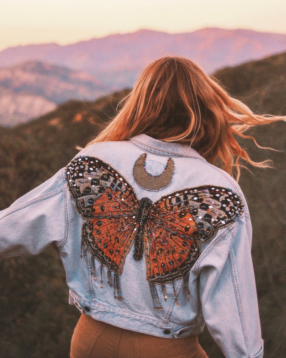 Made to Order Upcycled Celestial Butterfly Jacket - Wild & Free Jewelry