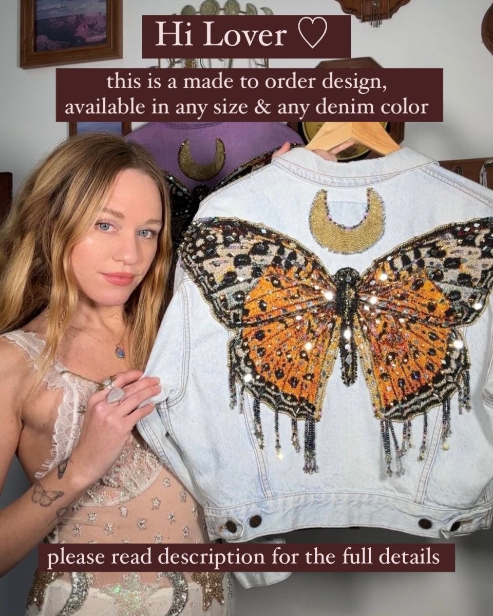 Made to Order Upcycled Celestial Butterfly Jacket - Wild & Free Jewelry