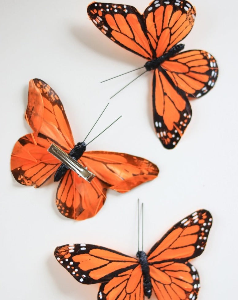 Monarch Butterfly Hair Clips - Set of 3 - Ready to Ship - Wild & Free Jewelry