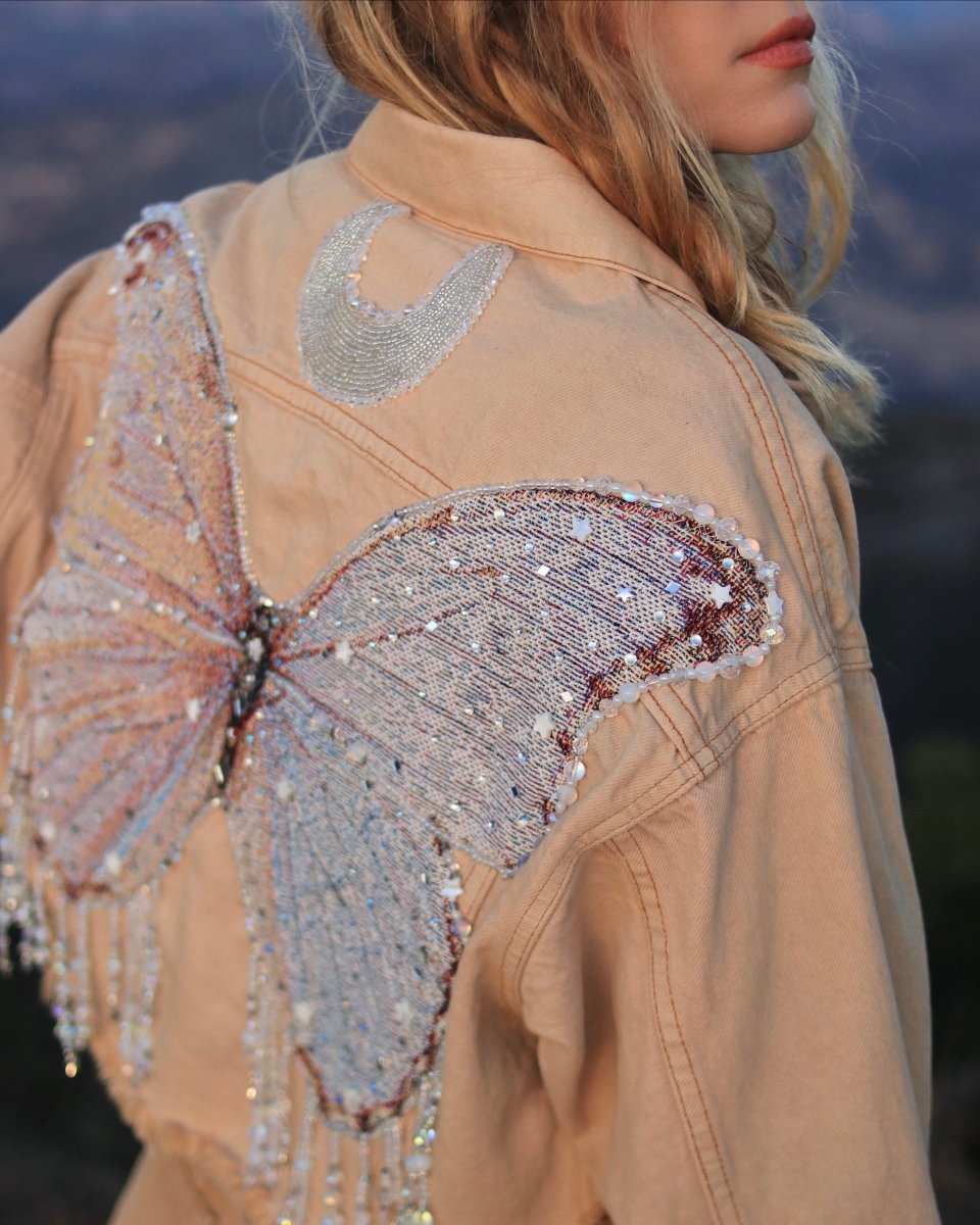 WILD MIRAGE LOOSE DENIM JACKET/COTTON SILVER NEBULA