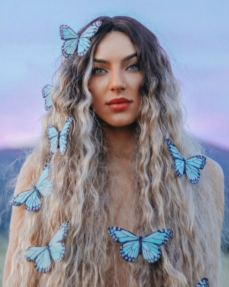 Sky Monarch Fairy Hair Clips - Set of 3 - Ready to Ship - Wild & Free Jewelry