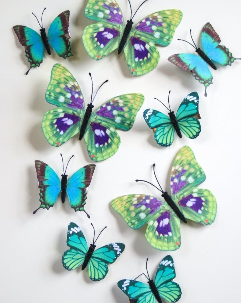 Valley of the Nymphs Butterfly Hair Clips - Set of 9 - Ready to Ship - Wild & Free Jewelry
