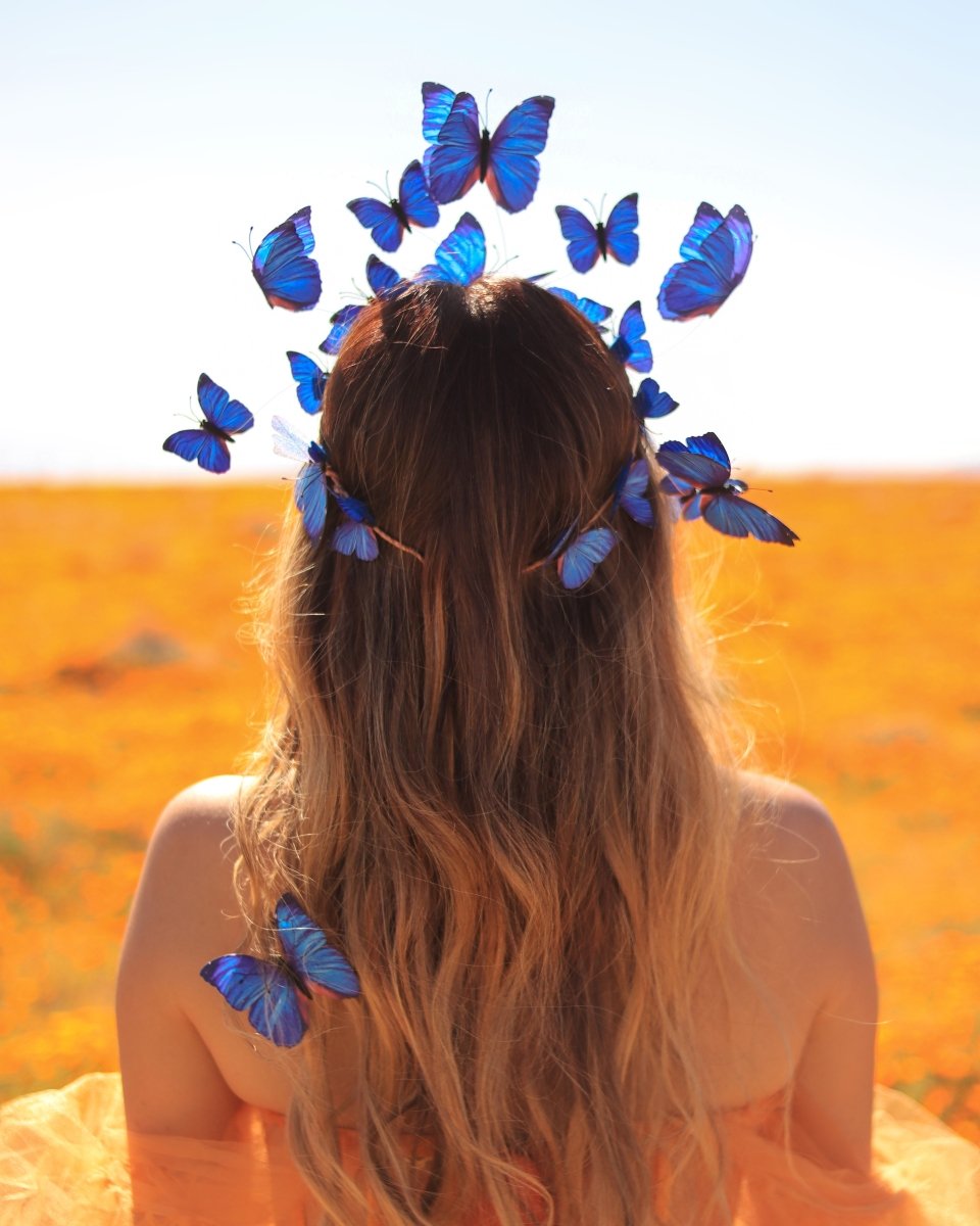 Visions of Sapphire Butterfly Crown - Ready to Ship - Wild & Free Jewelry