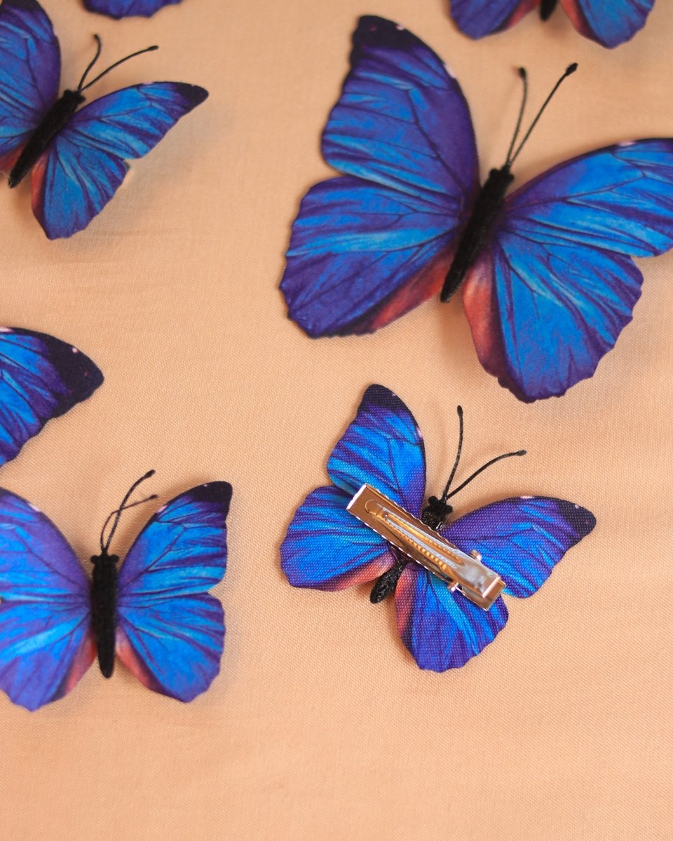 Visions of Sapphire Butterfly Hair Clips - Ready to Ship - Wild & Free Jewelry