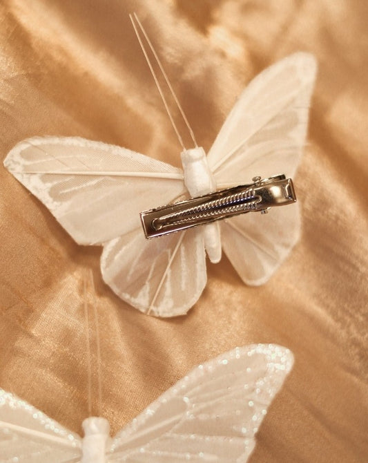White Butterfly Hair Clips - Set of 3 - Ready to Ship - Wild & Free Jewelry